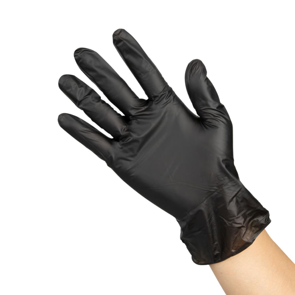 Vinyl Gloves Black Powder Free (S,M,L)
