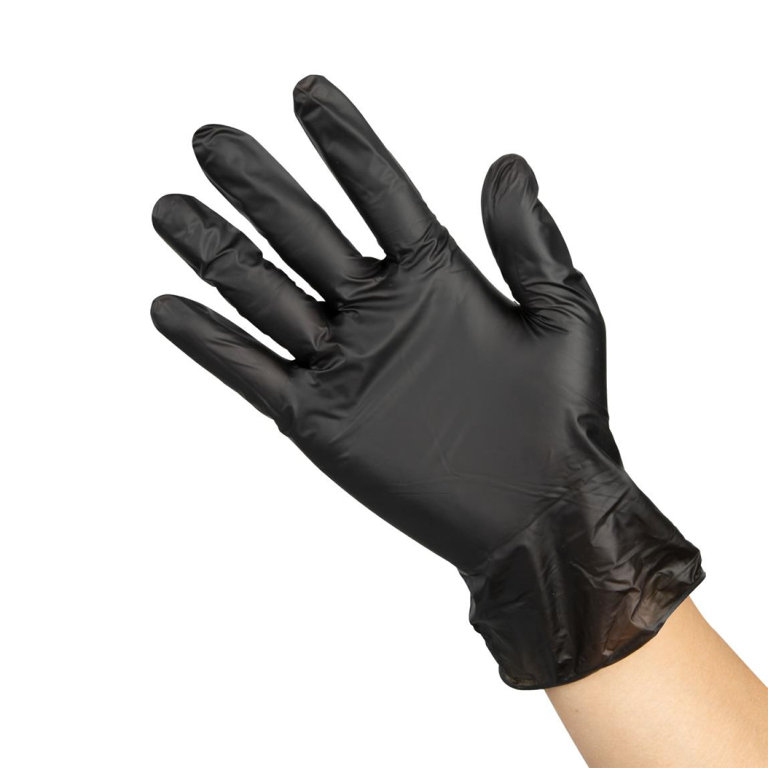 Vinyl Gloves Black Powder Free (S,M,L)