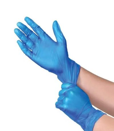 Vinyl Gloves Blue Powder Free (S,M,L)